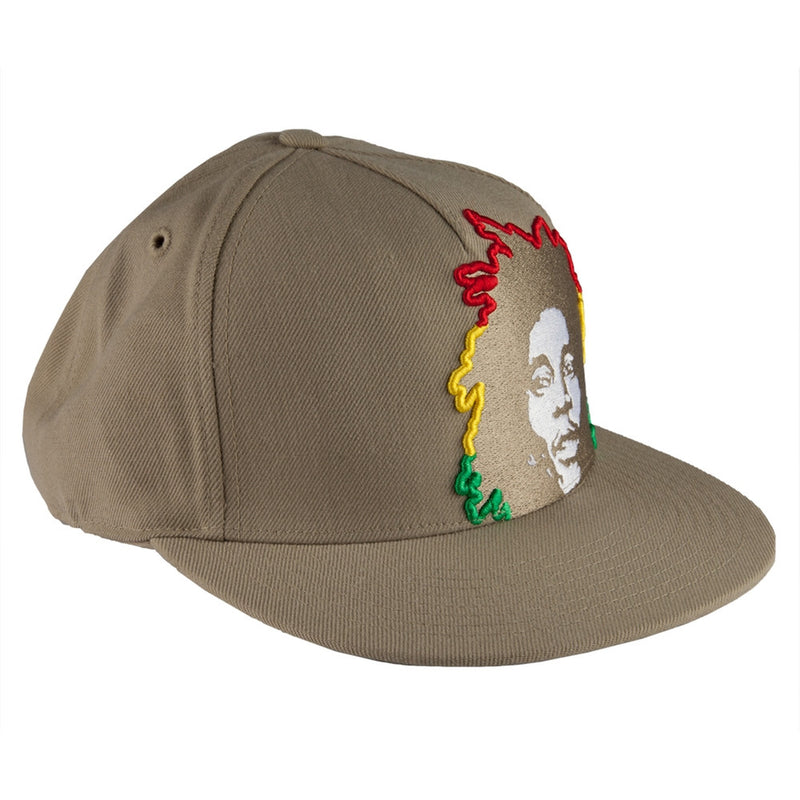 Bob Marley - Rasta Hair Tan Fitted Baseball Cap Fitted Baseball Caps Bob Marley   