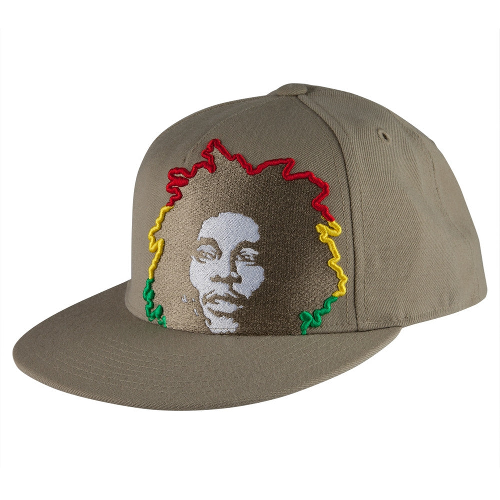 Bob Marley - Rasta Hair Tan Fitted Baseball Cap Fitted Baseball Caps Bob Marley 7-1/4H