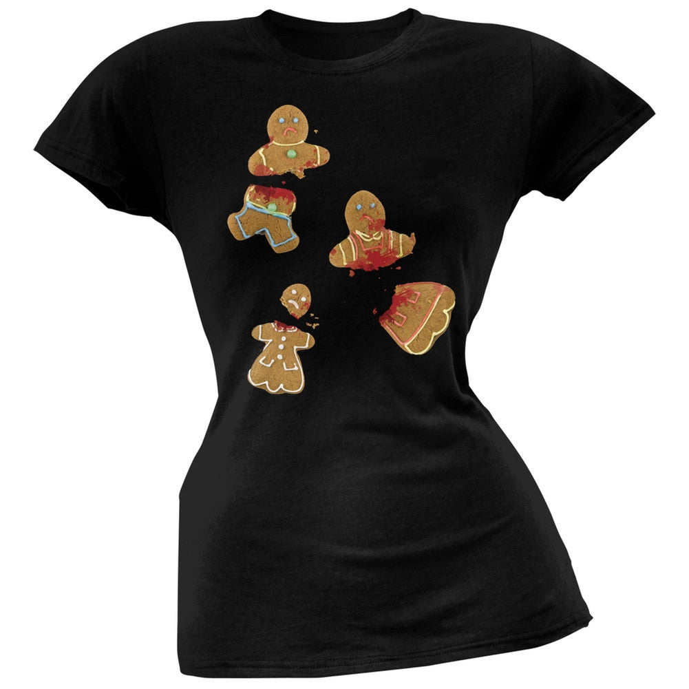 Ginger Bread Massacre Black Juniors T-Shirt Juniors T-Shirts Old Glory   