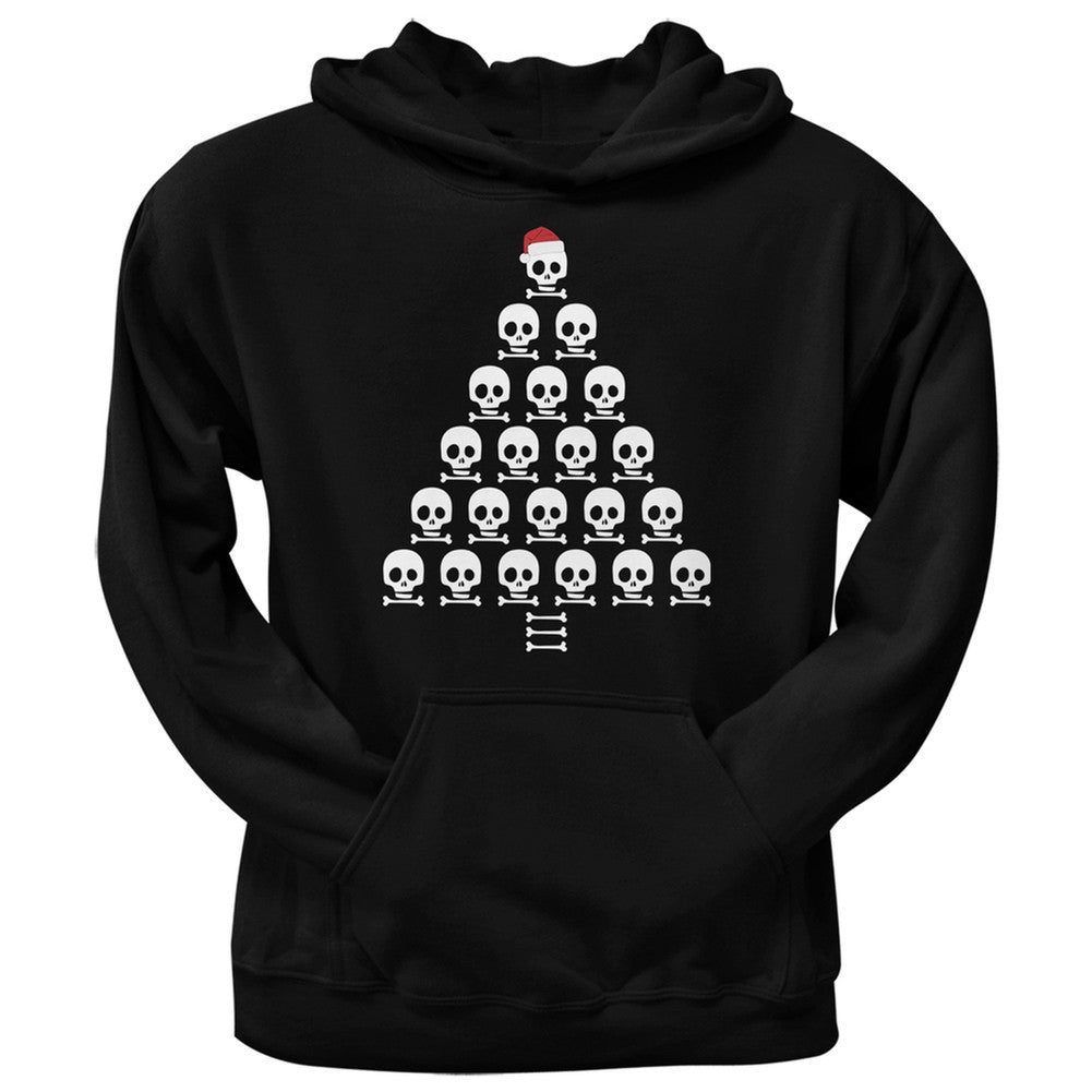 Skull & Crossbones Christmas Tree Black Adult Pullover Hoodie Men's Hoodies Old Glory   