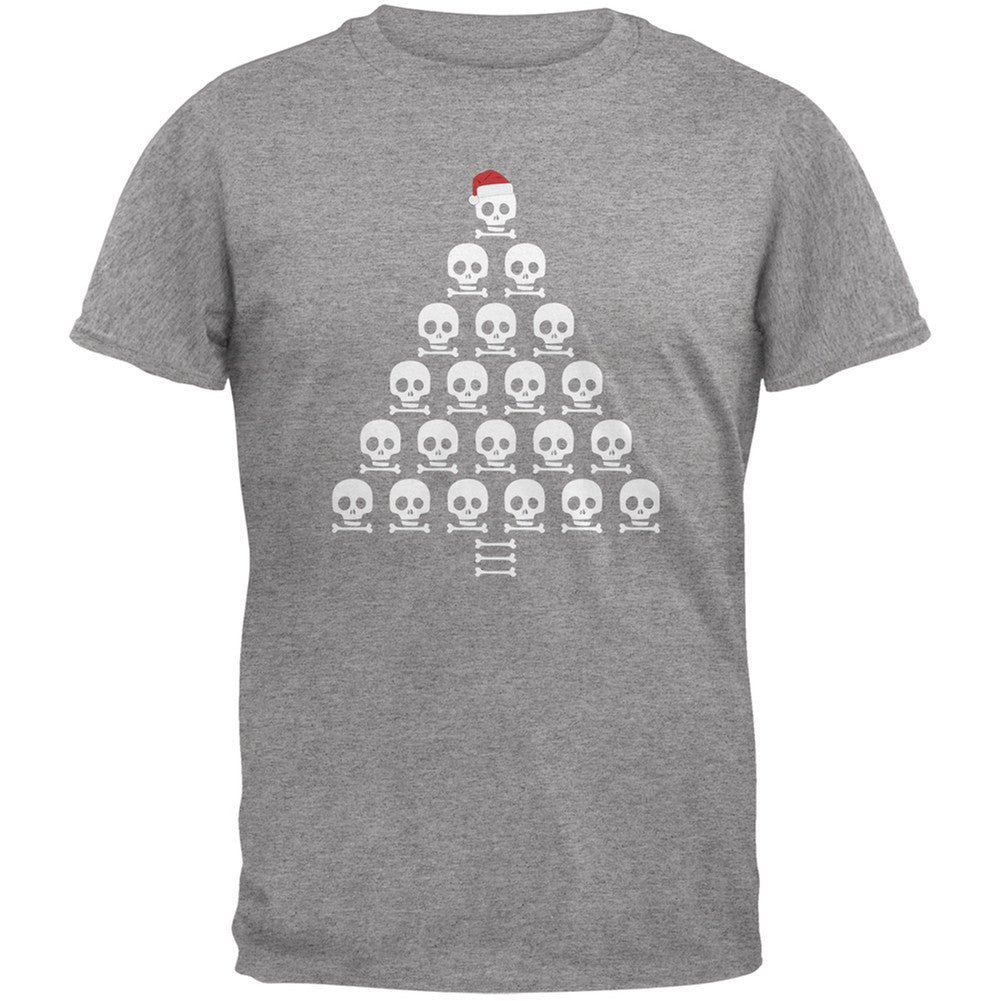 Skull & Crossbones Christmas Tree Black Adult T-Shirt Men's T-Shirts Old Glory   