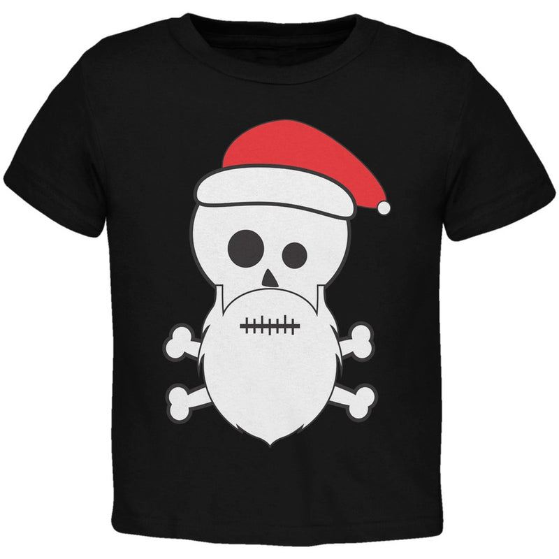 Skull and Crossbones Santa Light Blue Toddler T-Shirt Toddler T-Shirts Old Glory   