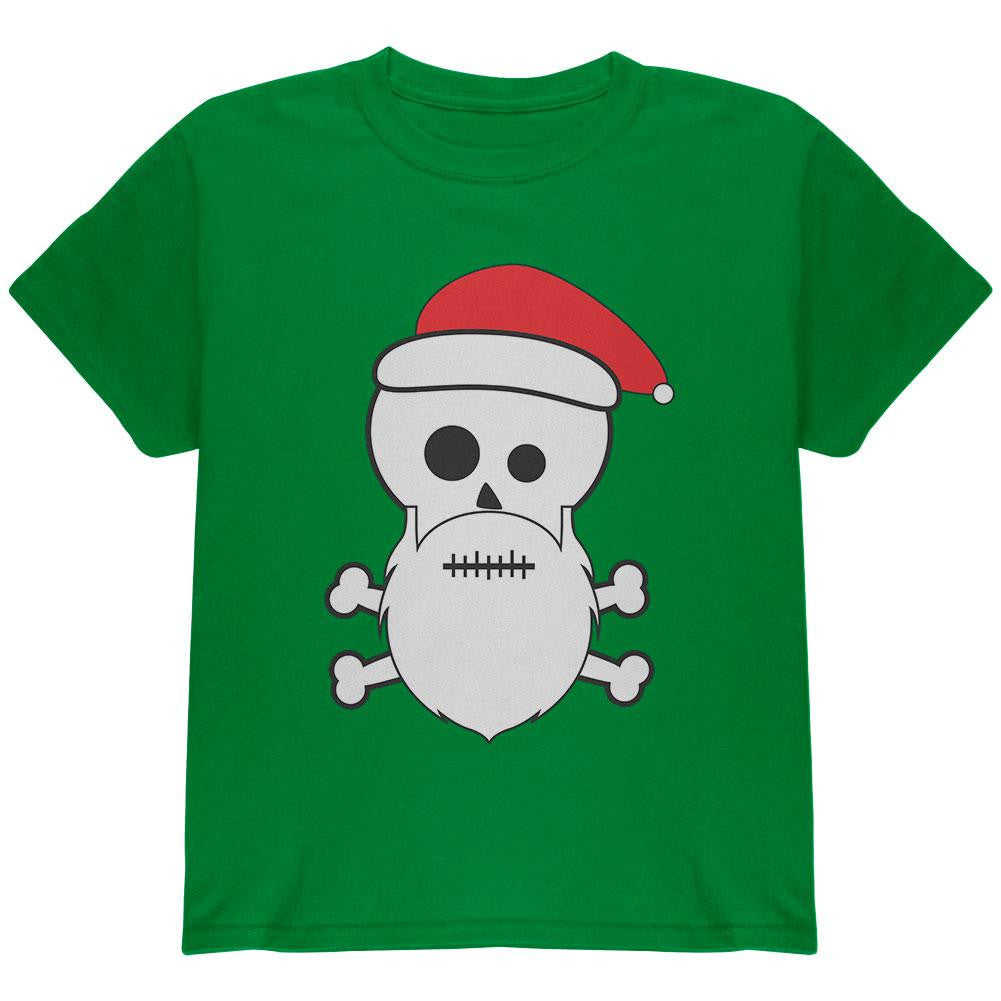 Skull and Crossbones Santa Sports Grey Youth T-Shirt Youth T-Shirts Old Glory   