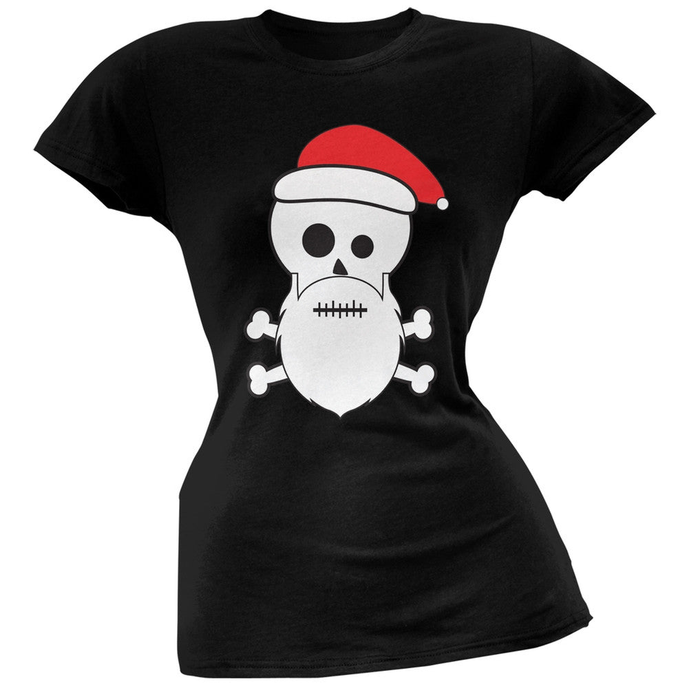 Skull and Crossbones Santa Sports Grey Juniors T-Shirt Juniors T-Shirts Old Glory   