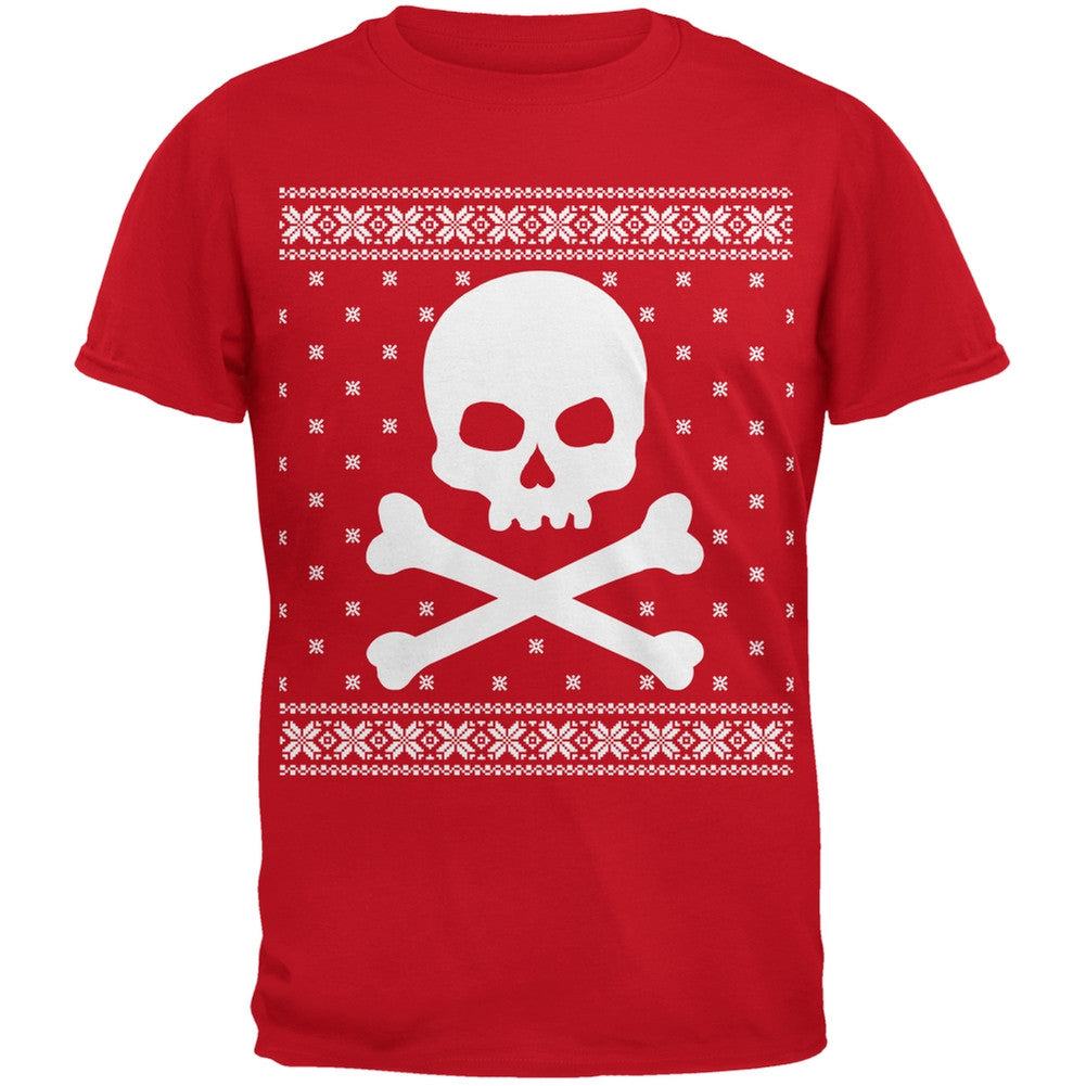 Giant Skull And Crossbones Ugly Christmas Sweater Black Youth T-Shirt Youth T-Shirts Old Glory   