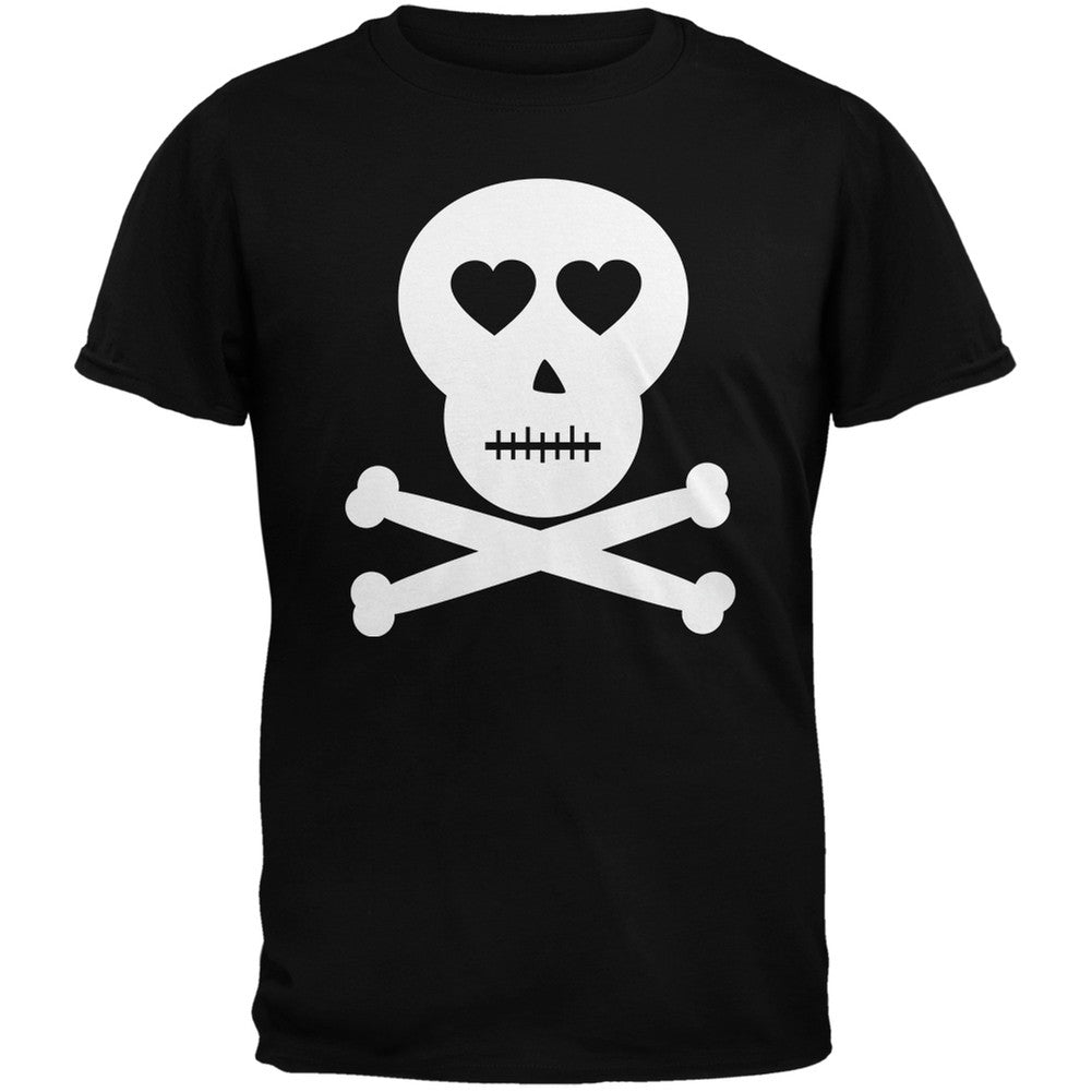 Skull And Crossbones Lovers Black Adult T-Shirt Men's T-Shirts Old Glory   