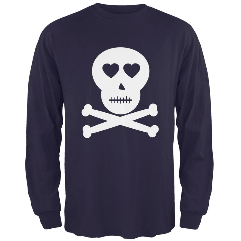 Valentine's Day - Skull And Crossbones Lovers Red Adult Long Sleeve T-Shirt Men's Long Sleeves Old Glory   