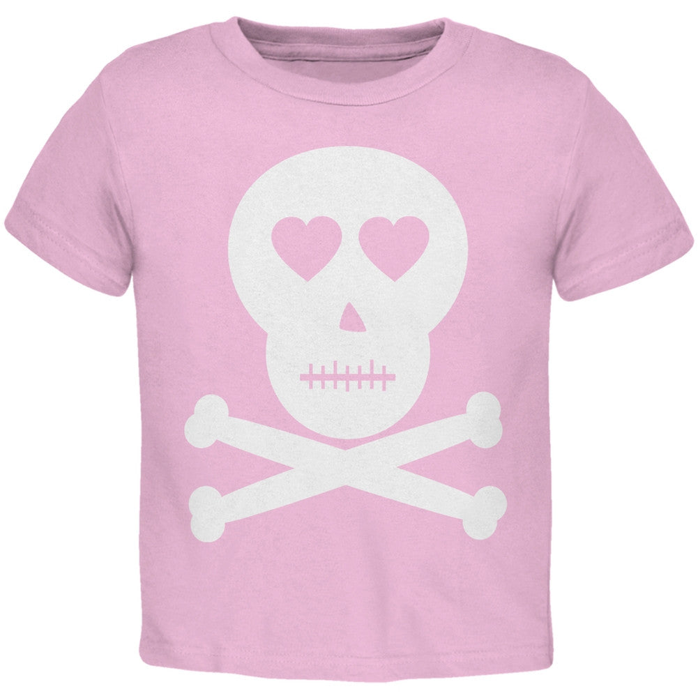 Skull And Crossbones Lovers Black Toddler T-Shirt Toddler T-Shirts Old Glory   