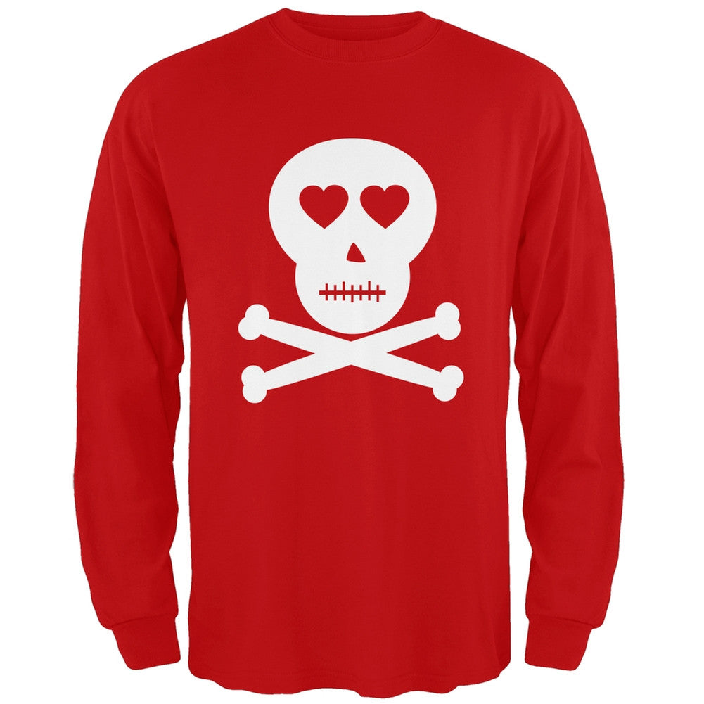 Skull And Crossbones Lovers Black Adult Long Sleeve T-Shirt Men's Long Sleeves Old Glory   