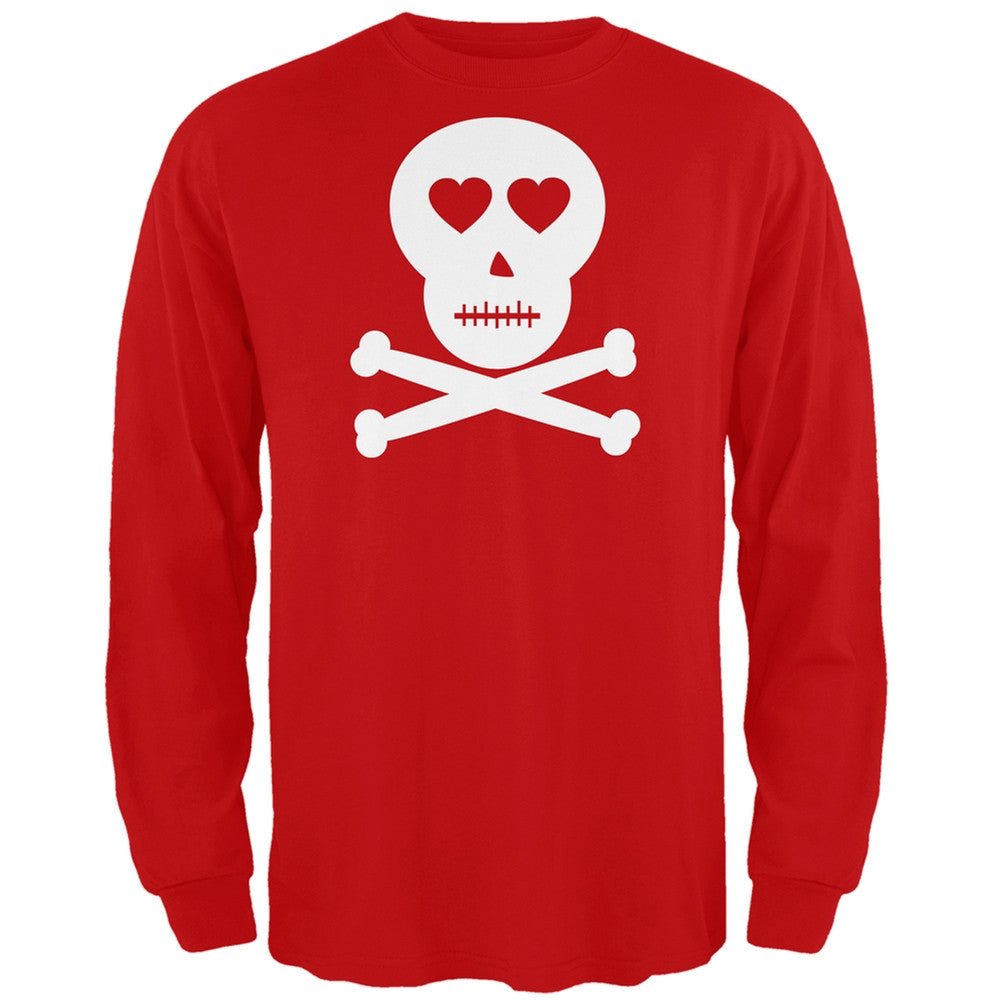 Skull And Crossbones Lovers Black Adult Long Sleeve T-Shirt Men's Long Sleeves Old Glory   