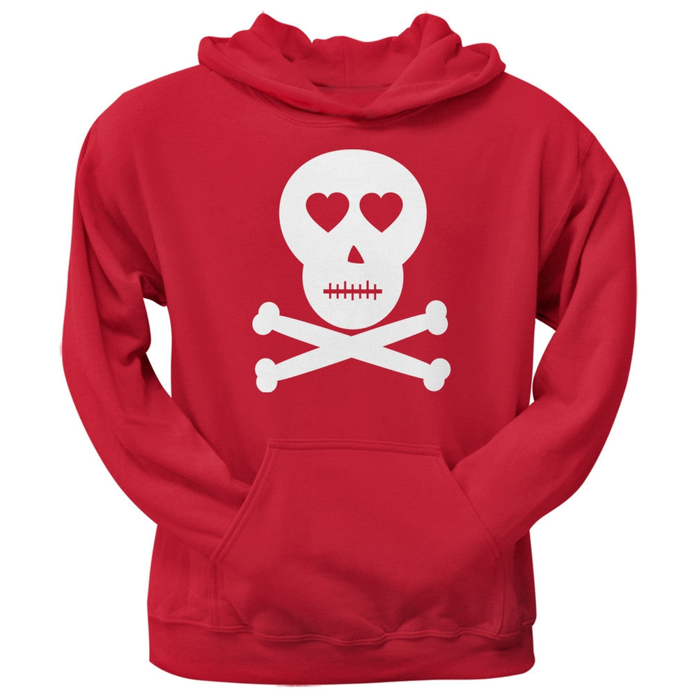 Skull And Crossbones Lovers Red Adult Pullover Hoodie Men's Hoodies Old Glory   