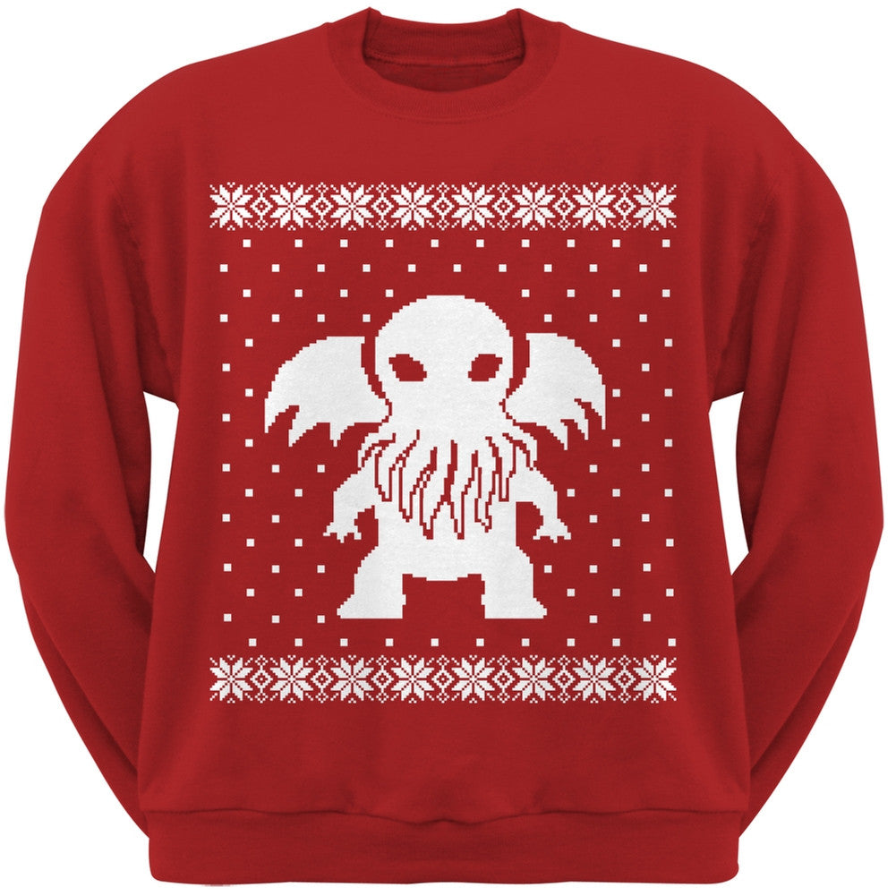 Big Cthulhu Ugly XMAS Sweater Forest Adult Sweatshirt Men's Sweatshirts Old Glory   