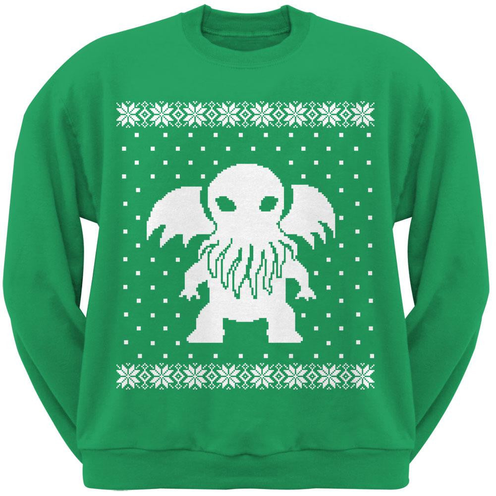 Big Cthulhu Ugly XMAS Sweater Forest Adult Sweatshirt Men's Sweatshirts Old Glory   