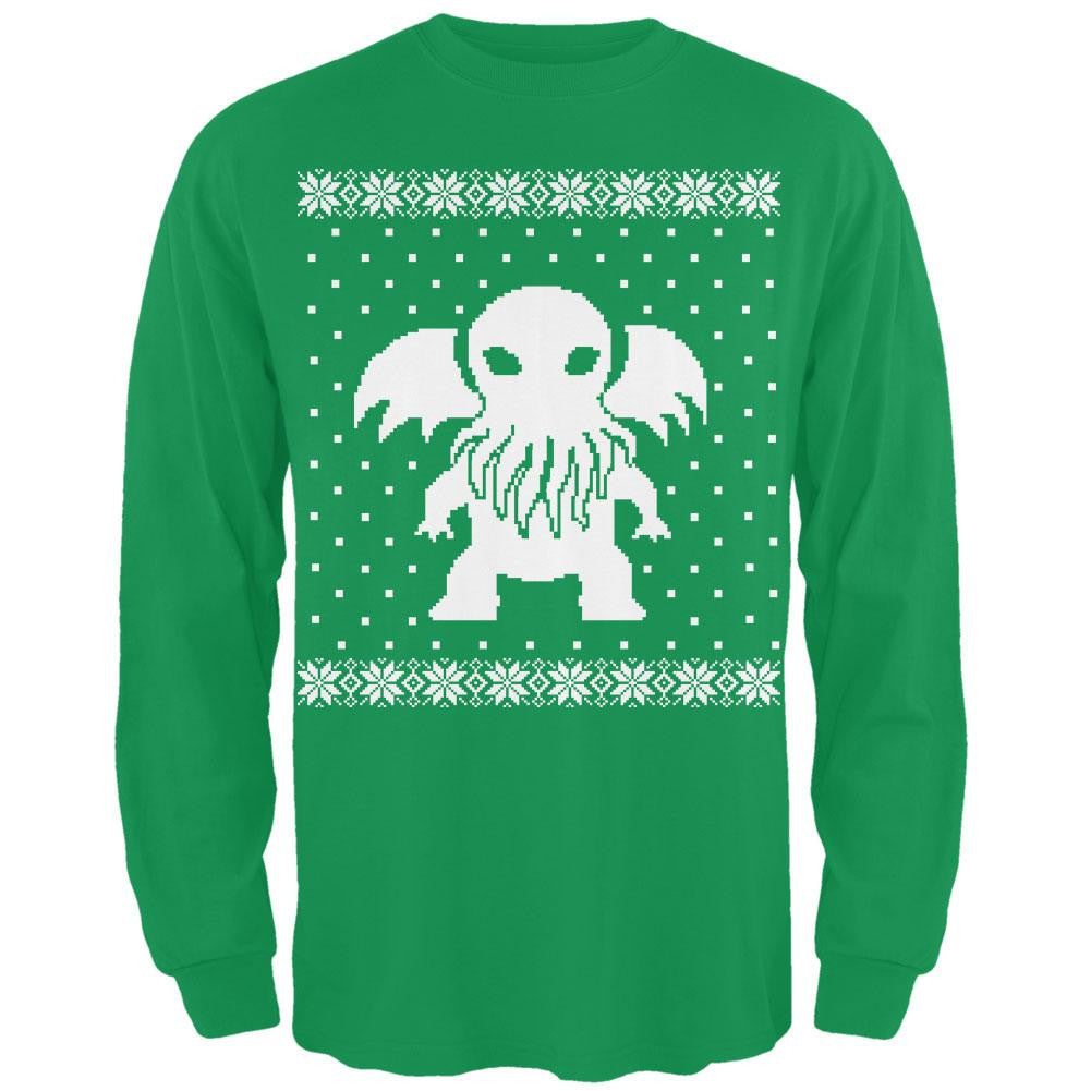 Big Cthulhu Ugly Christmas Sweater Forest Adult Long Sleeve T-Shirt Men's Long Sleeves Old Glory   