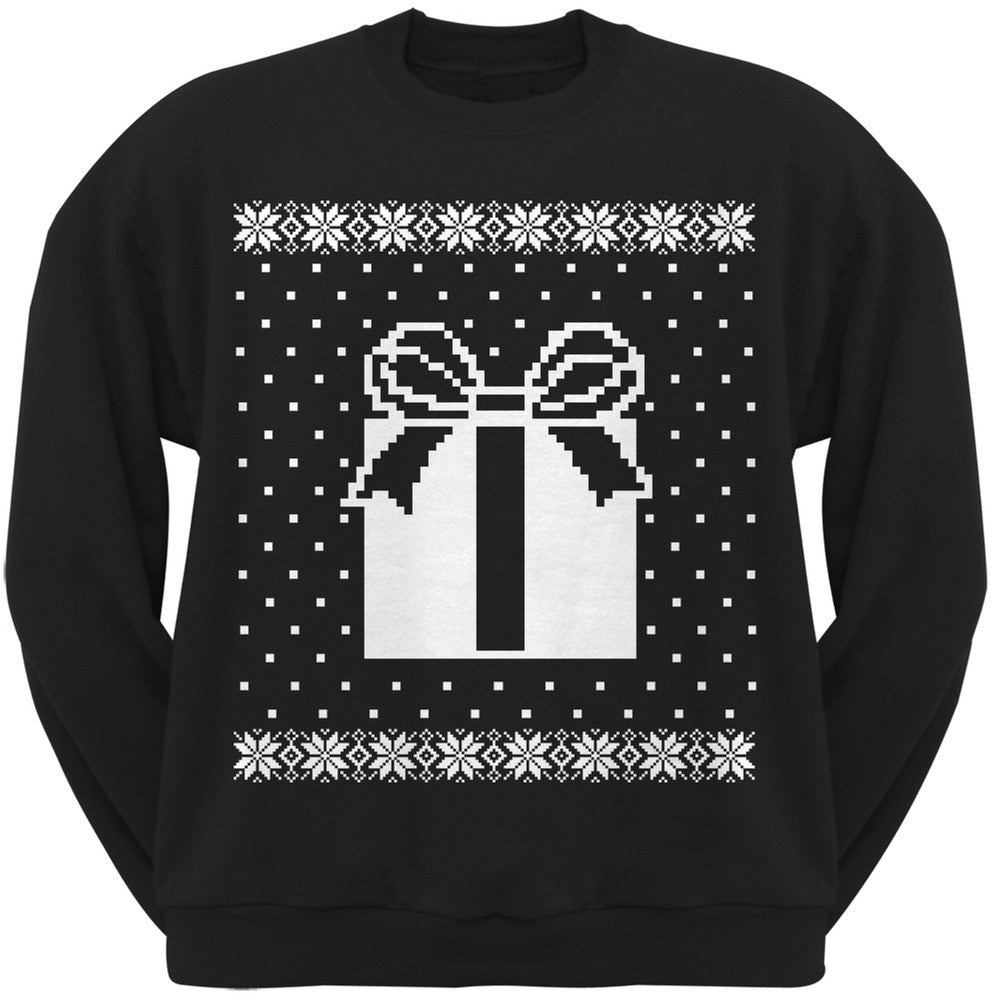 Big Present Ugly Christmas Sweater Black Adult Sweatshirt Men's Sweatshirts Old Glory 2XL Black 