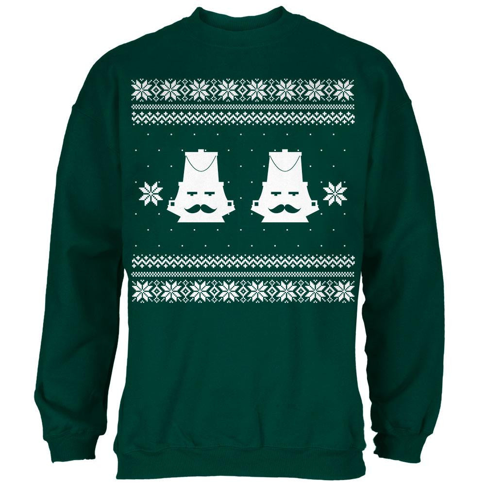 Nutcracker Ugly Christmas Sweater Dark Green Adult Sweatshirt Men's Sweatshirts Old Glory   