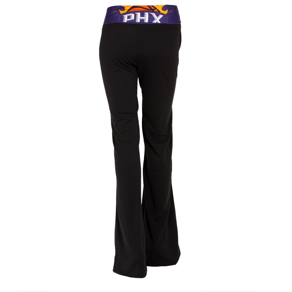 Phoenix Suns - Flip Down Waistband Logo Juniors Yoga Pants Women's Yoga Pants Phoenix Suns   