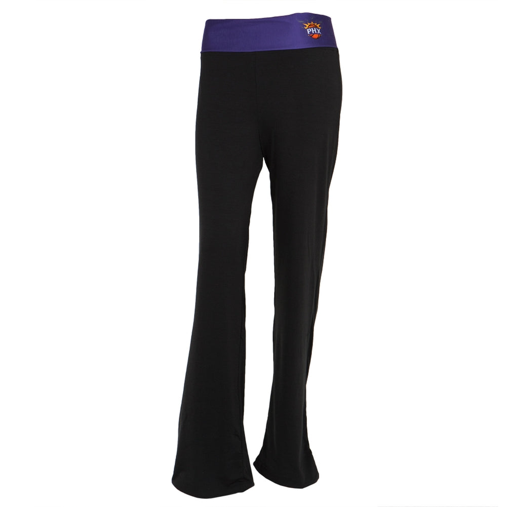 Phoenix Suns - Flip Down Waistband Logo Juniors Yoga Pants Women's Yoga Pants Phoenix Suns LG Black 