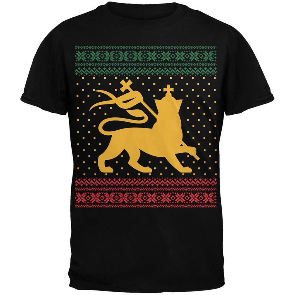 Lion of Judah Ugly Christmas Sweater Black Youth T-Shirt Youth T-Shirts Old Glory   