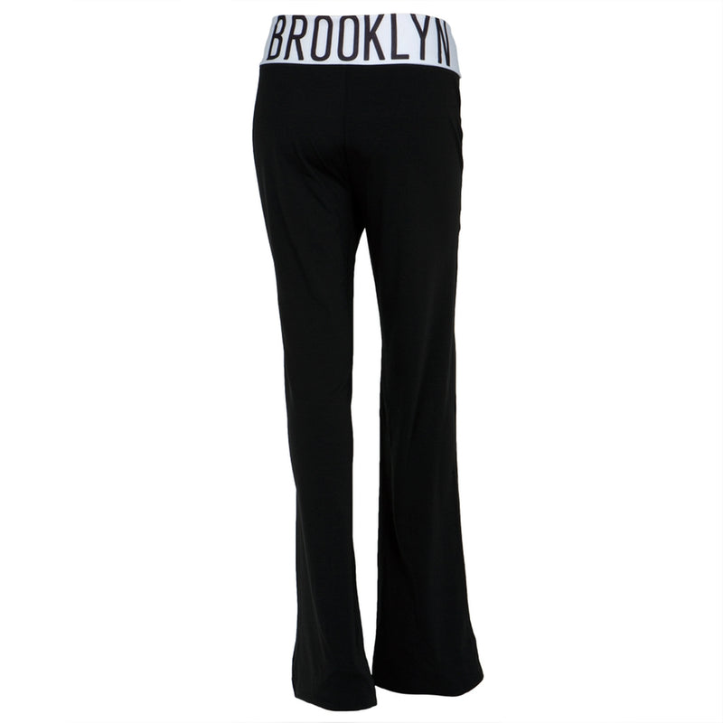 Brooklyn Nets - Flip Down Waistband Logo Juniors Yoga Pants Women's Yoga Pants Brooklyn Nets   