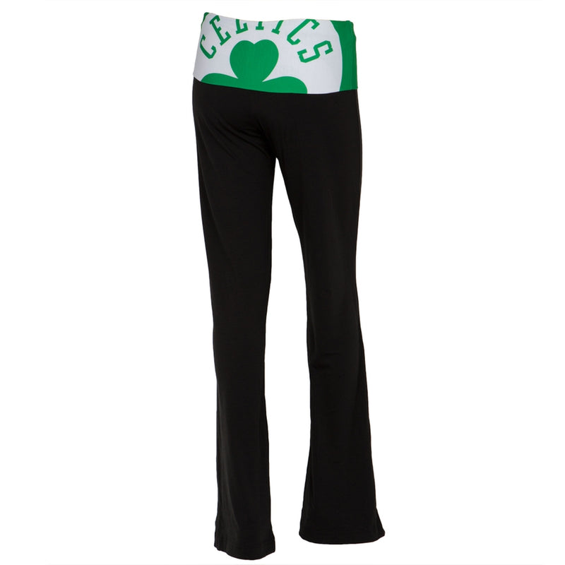 Boston Celtics - Flip Down Waistband Logo Juniors Yoga Pants Women's Yoga Pants Boston Celtics   