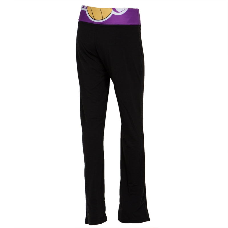 Los Angeles Lakers - Flip Down Waistband Logo Juniors Yoga Pants Women's Yoga Pants Los Angeles Lakers   