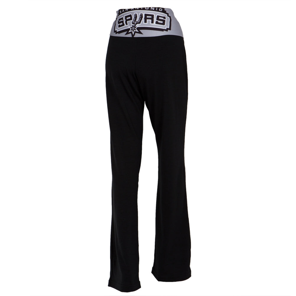 San Antonio Spurs - Flip Down Waistband Logo Juniors Yoga Pants Women's Yoga Pants San Antonio Spurs   