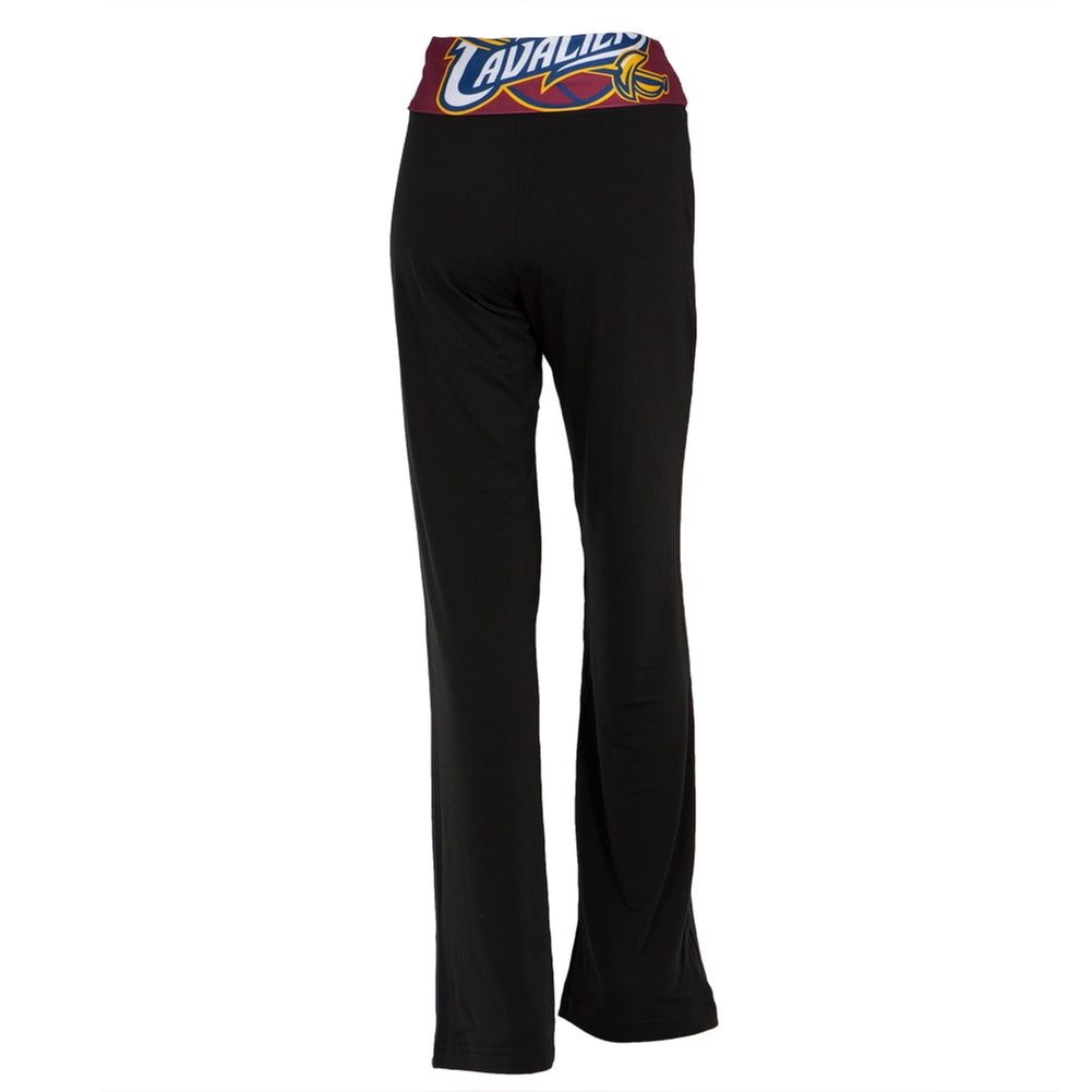 Cleveland Cavaliers - Flip Down Waistband Logo Juniors Yoga Pants Women's Yoga Pants Cleveland Cavaliers   