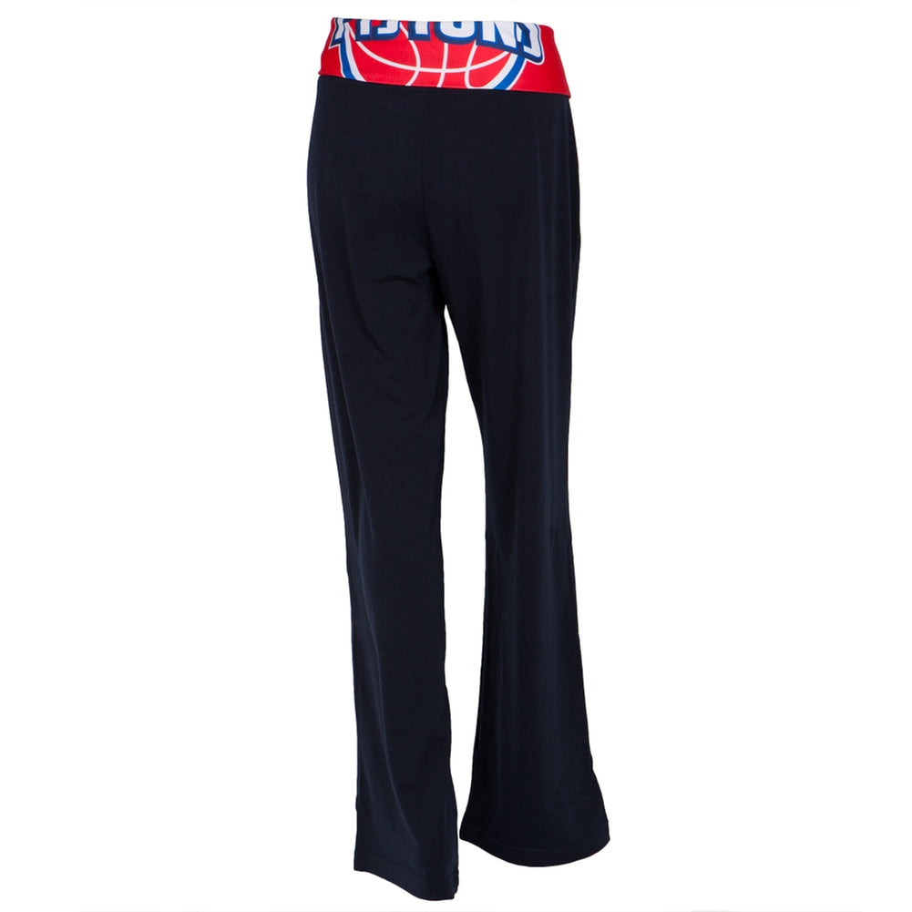 Detroit Pistons - Flip Down Waistband Logo Juniors Yoga Pants Women's Yoga Pants Detroit Pistons   