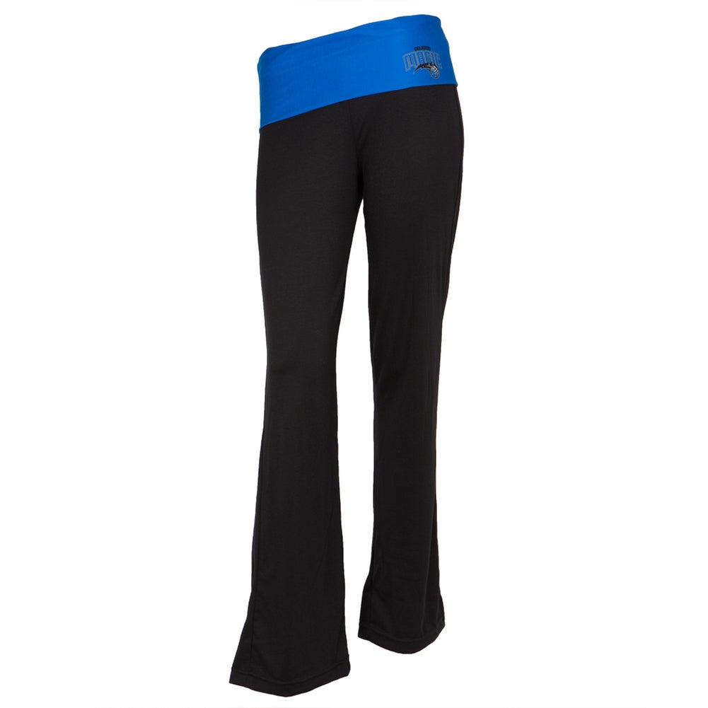 Orlando Magic - Flip Down Waistband Logo Juniors Yoga Pants Women's Yoga Pants Orlando Magic LG Black 