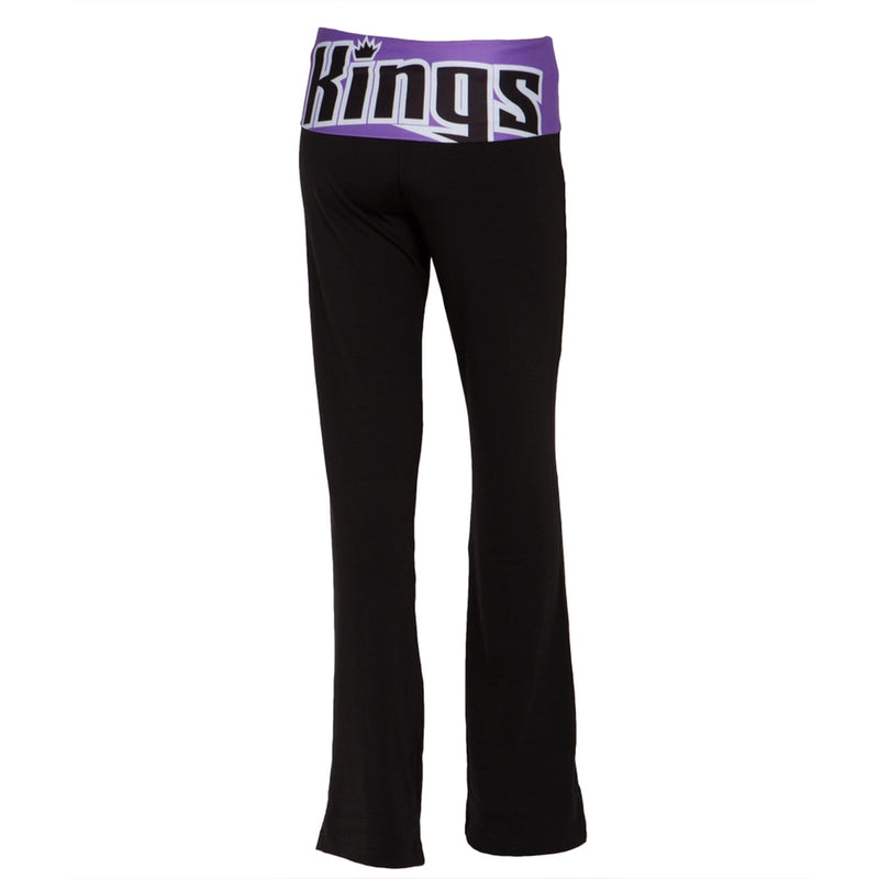 Sacramento Kings - Flip Down Waistband Logo Juniors Yoga Pants Women's Yoga Pants Sacramento Kings   