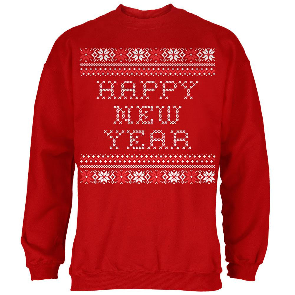 Happy New Year Ugly Christmas Sweater Mens Sweatshirt Men's Sweatshirts Old Glory   