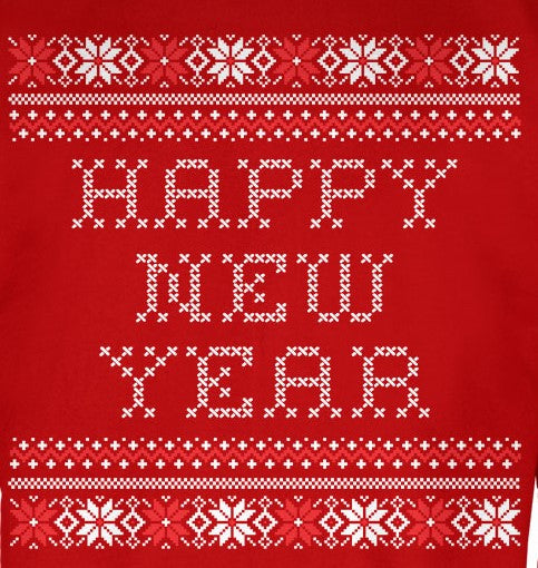 Happy New Year Ugly Christmas Sweater Adult Long Sleeve T-Shirt Men's Long Sleeves Old Glory   