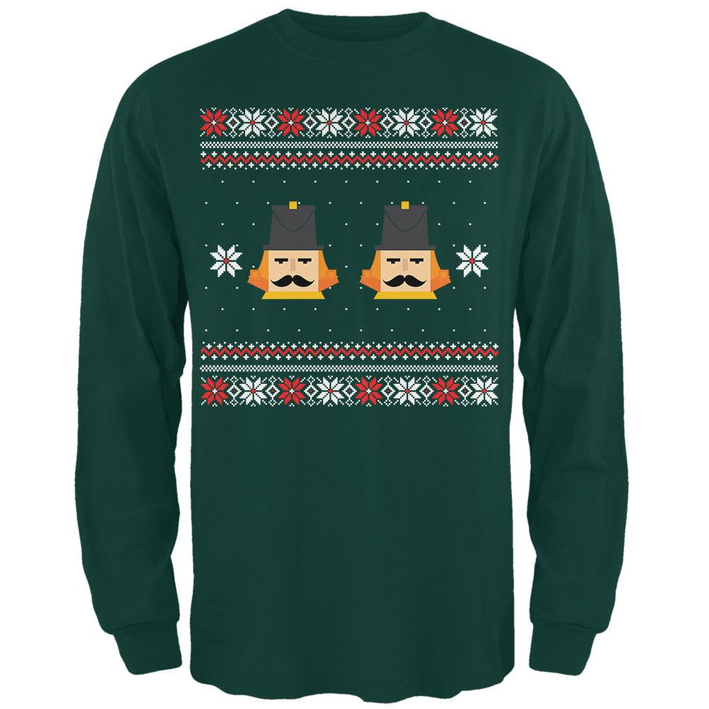 Nutcracker Ugly Christmas Sweater Black Adult Long Sleeve T-Shirt Men's Long Sleeves Old Glory   