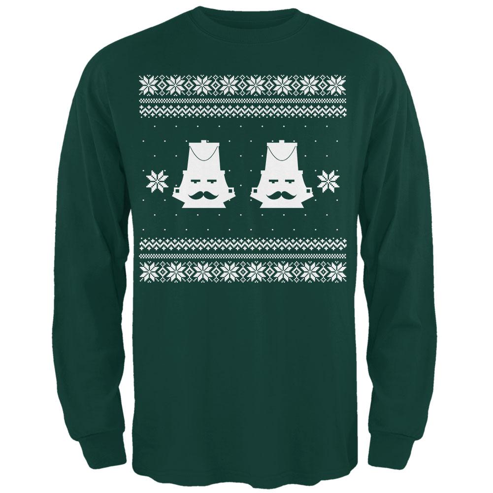 Nutcracker Ugly Christmas Sweater Dark Green Adult Long Sleeve T-Shirt Men's Long Sleeves Old Glory 2XL Green 