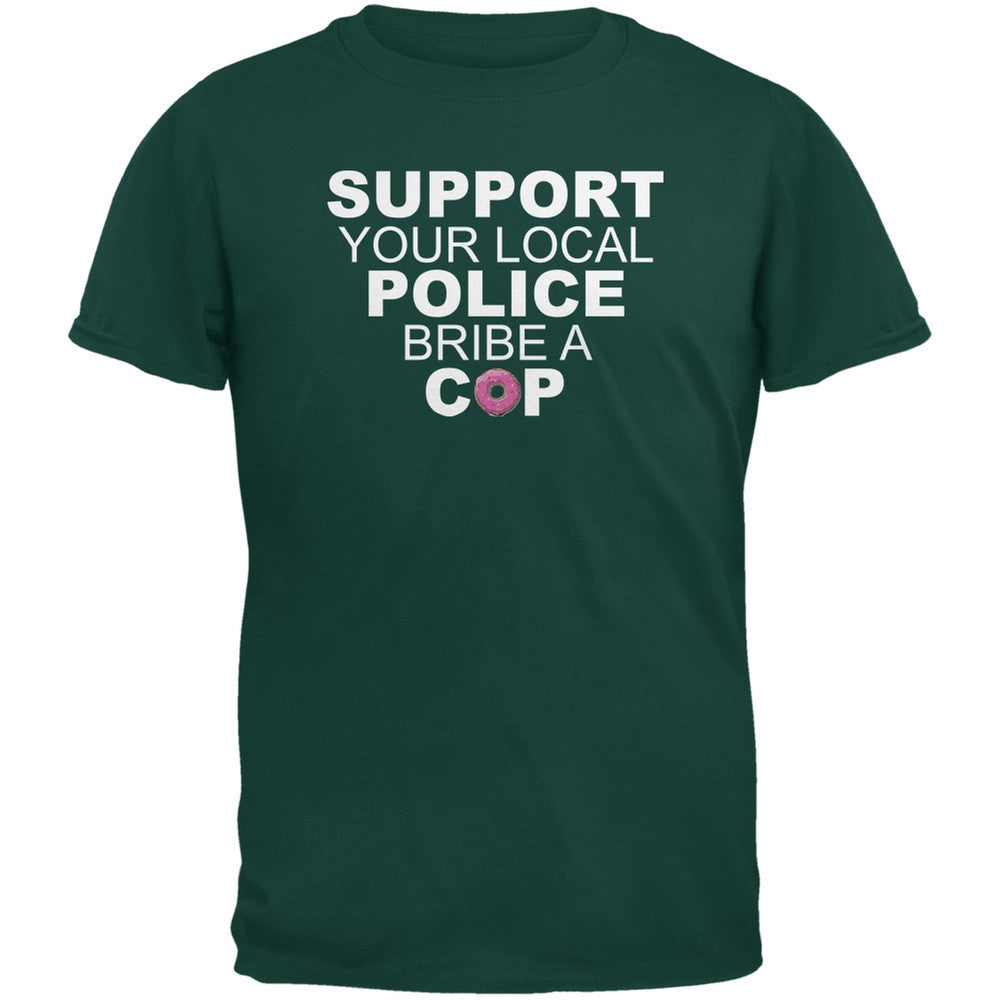 Bribe a Cop Black Adult T-Shirt Men's T-Shirts Old Glory   