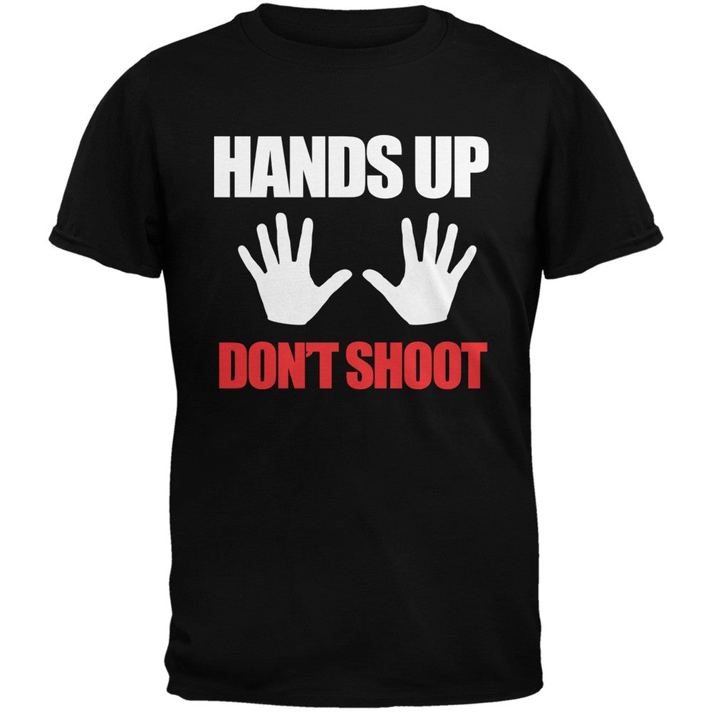 Hands Up Don't Shoot Military Green Adult T-Shirt Men's T-Shirts Old Glory   