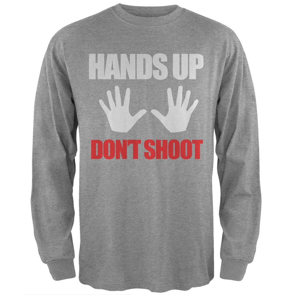 Hands Up Don't Shoot Black Adult Long Sleeve T-Shirt Men's Long Sleeves Old Glory   