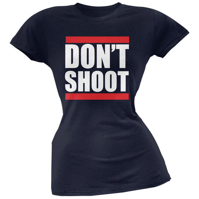 Don't Shoot Black Soft Juniors T-Shirt Juniors T-Shirts Old Glory   