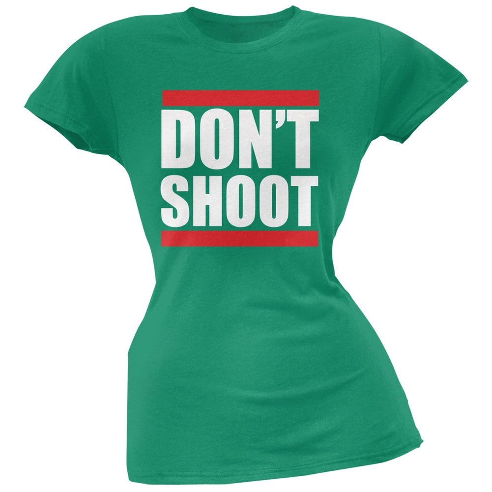 Don't Shoot Black Soft Juniors T-Shirt Juniors T-Shirts Old Glory   