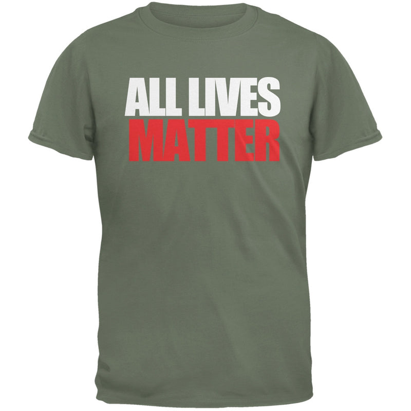 All Lives Matter Military Green Adult T-Shirt Men's T-Shirts Old Glory SM Green 