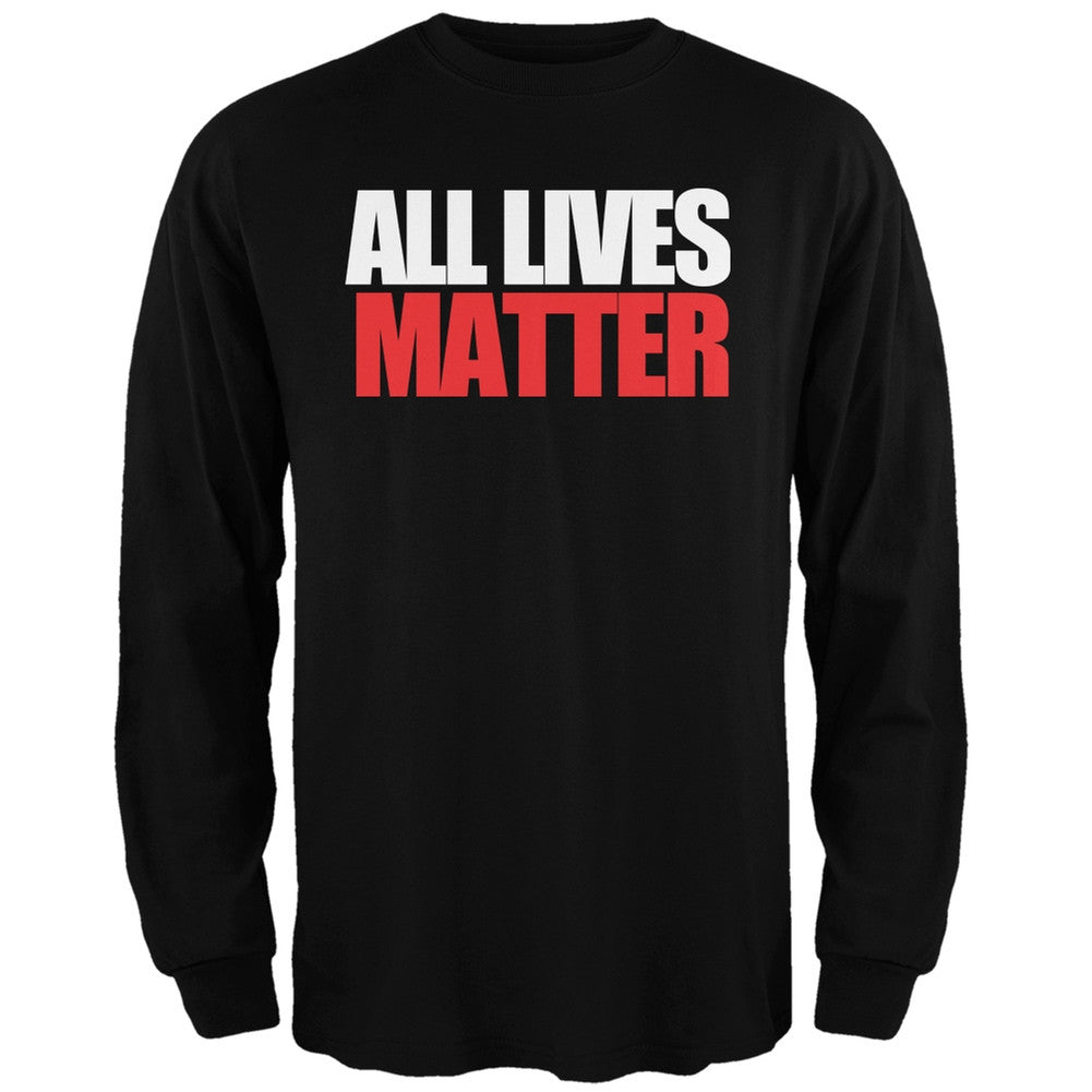 All Lives Matter Heather Grey Adult Long Sleeve T-Shirt Men's Long Sleeves Old Glory SM Black 