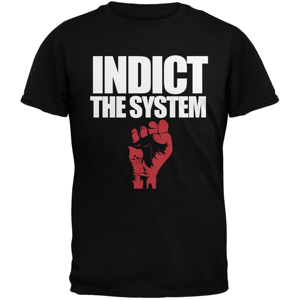 Indict the System Military Green Adult T-Shirt Men's T-Shirts Old Glory   