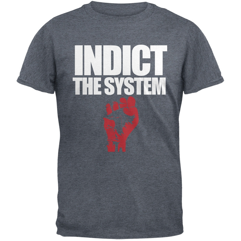 Indict the System Military Green Adult T-Shirt Men's T-Shirts Old Glory   