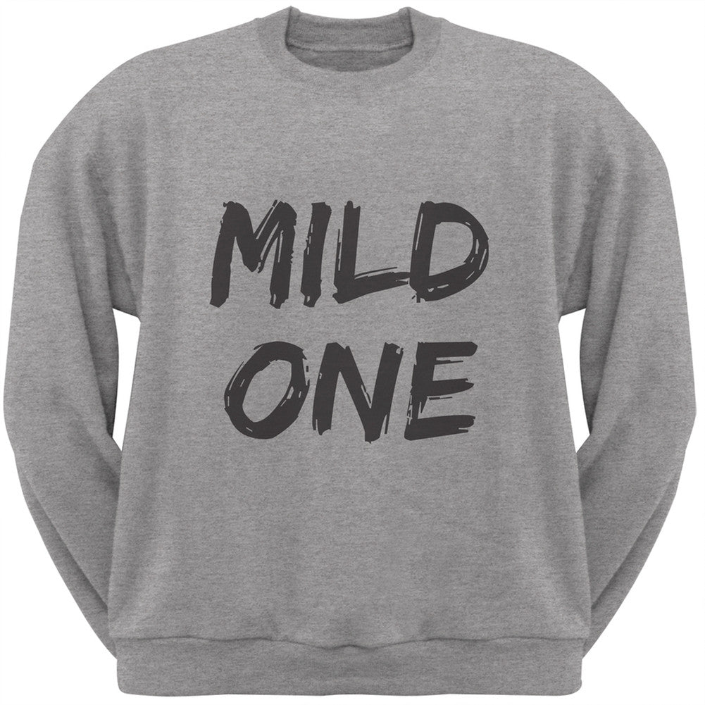 Mild One Heather Grey Adult Crew Neck Sweatshirt Men's Sweatshirts Old Glory   