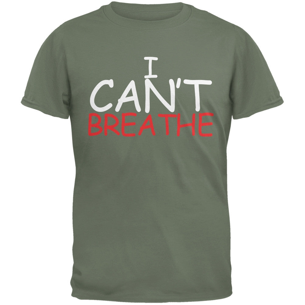 I Can't Breathe Comic Military Green Adult T-Shirt Men's T-Shirts Old Glory SM Green 