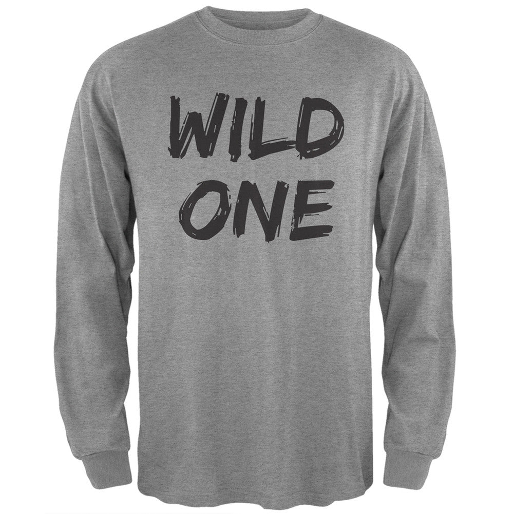 Wild One Heather Grey Adult Long Sleeve T-Shirt Men's Long Sleeves Old Glory   