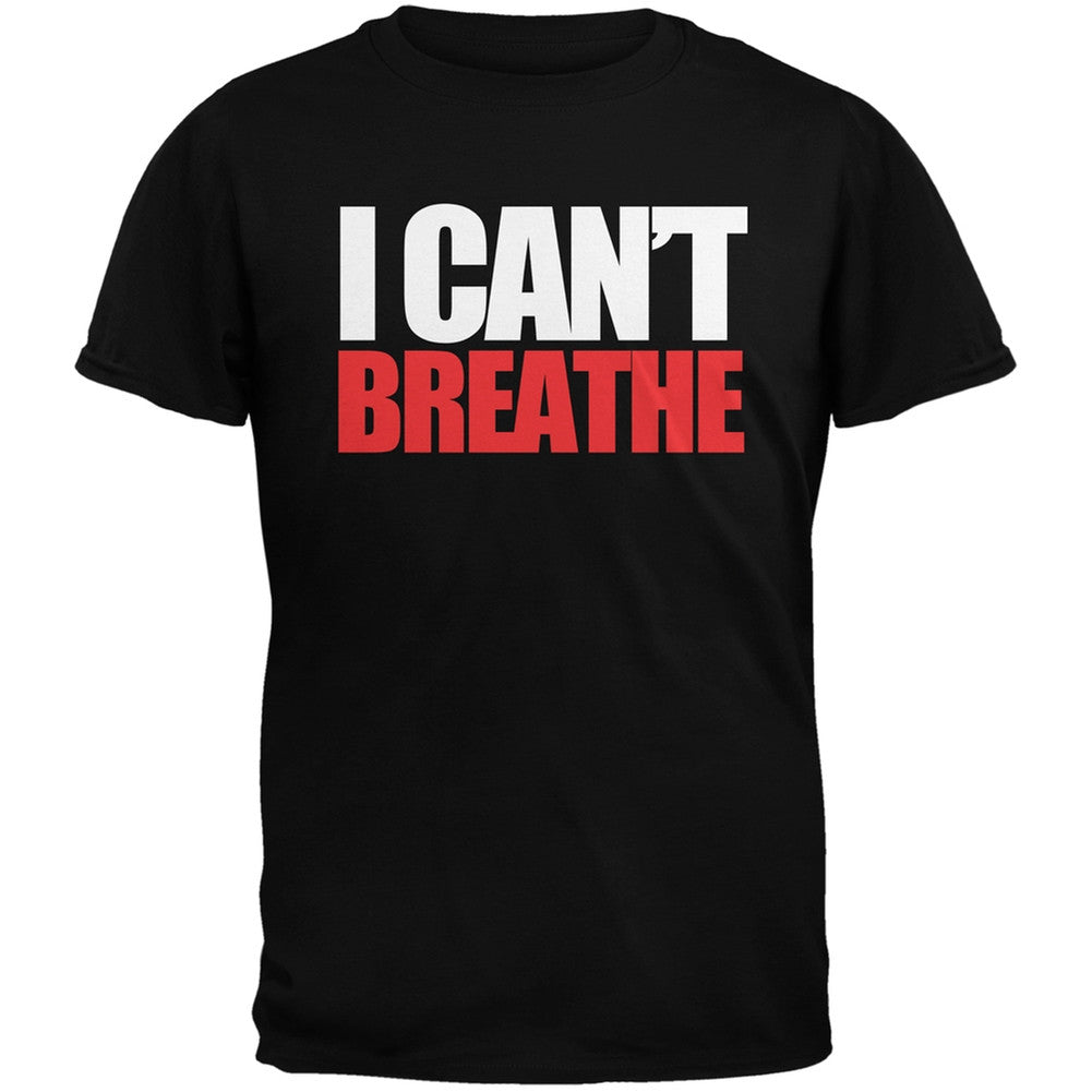 I Can't Breathe Military Green Adult T-Shirt Men's T-Shirts Old Glory SM Black 