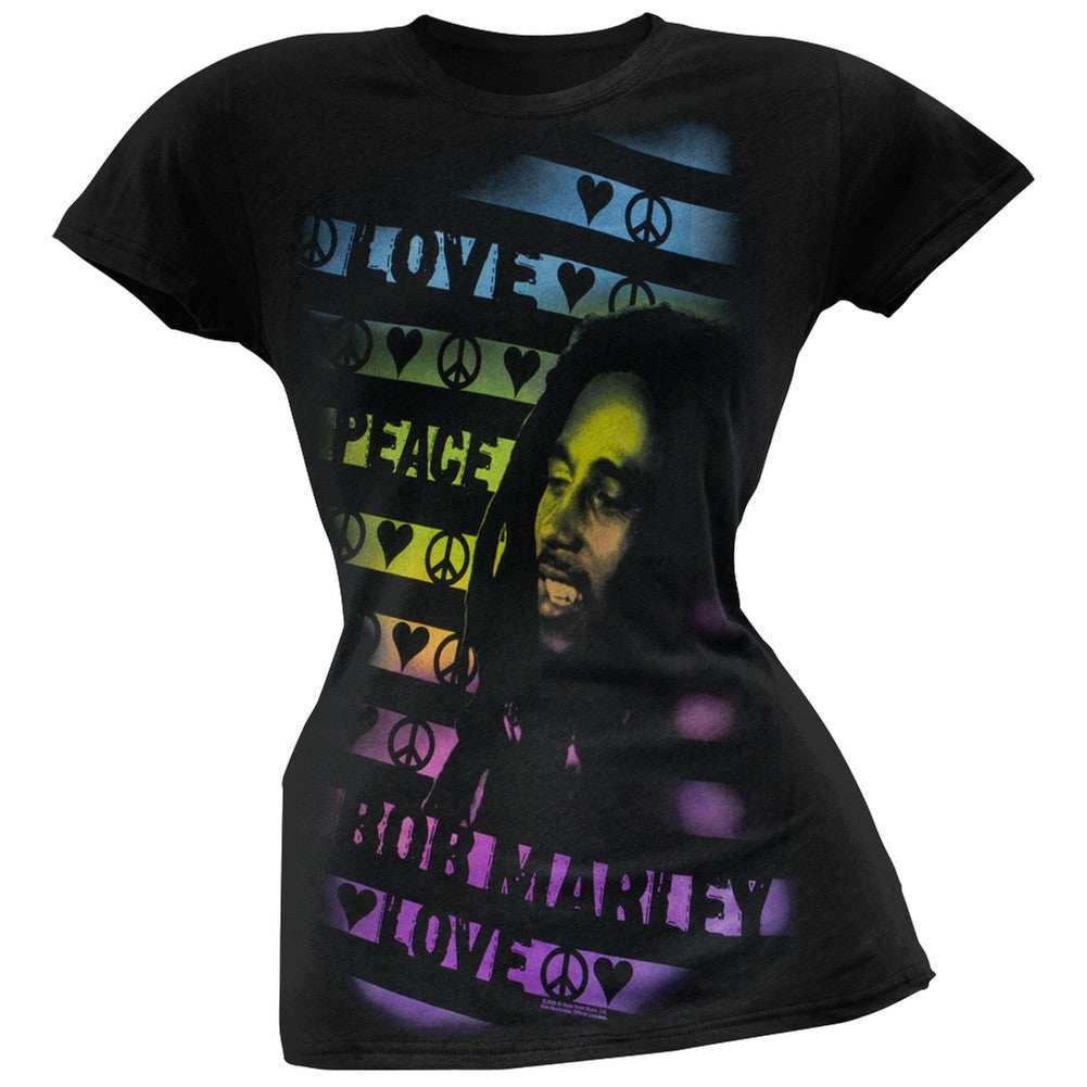 Bob Marley - Marley Love Juniors T-Shirt Juniors T-Shirts Bob Marley MD Black 