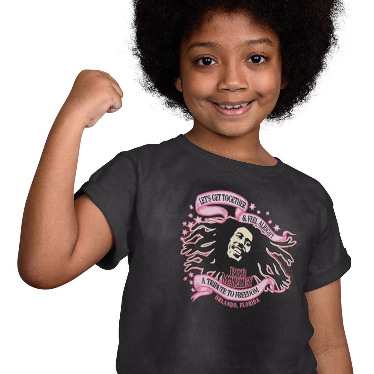 Bob Marley - Tribute To Freedom Girls Youth T-Shirt Youth T-Shirts Bob Marley   